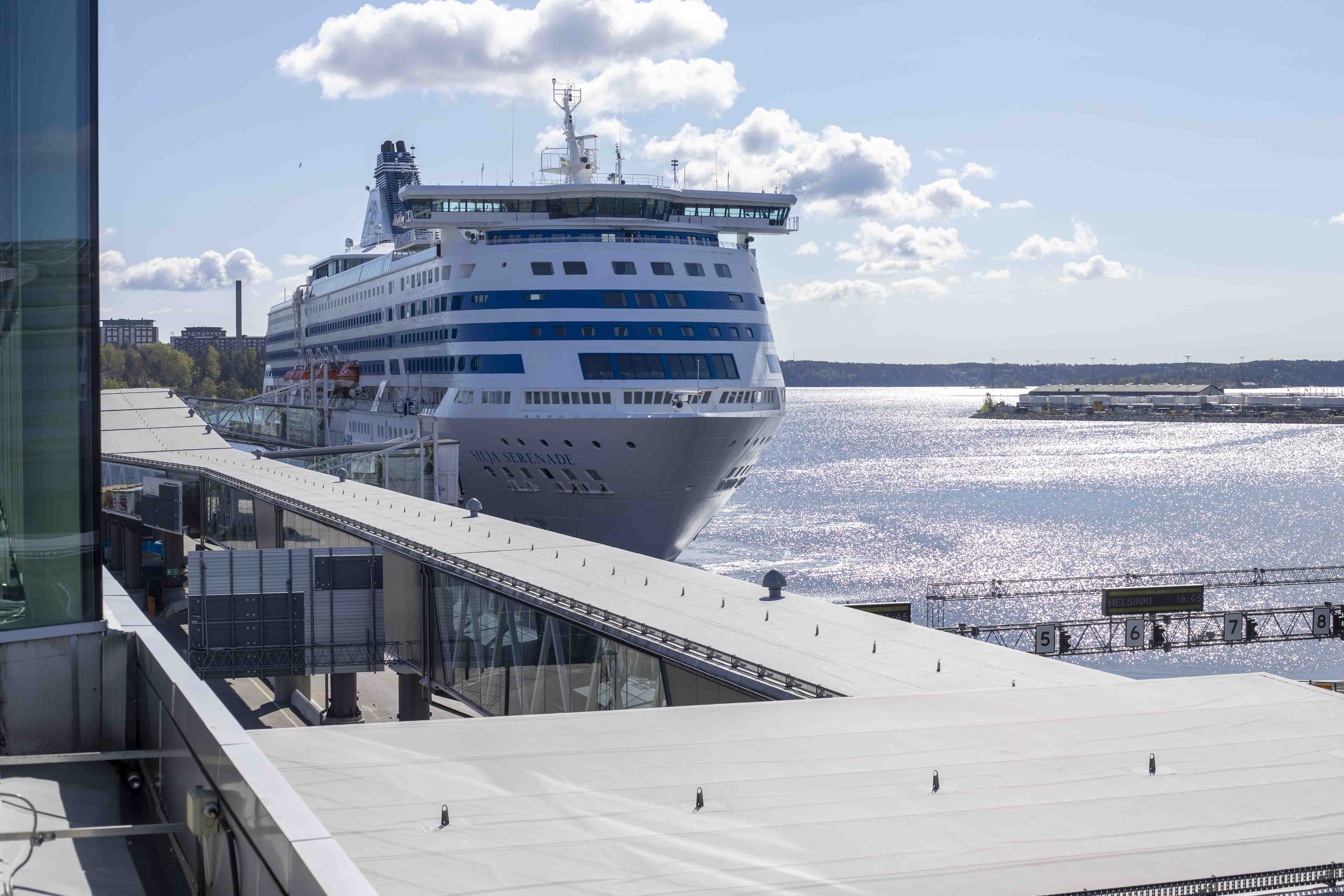 Silja Serenade docking at Port in Stockholm after full retrofit upgrade