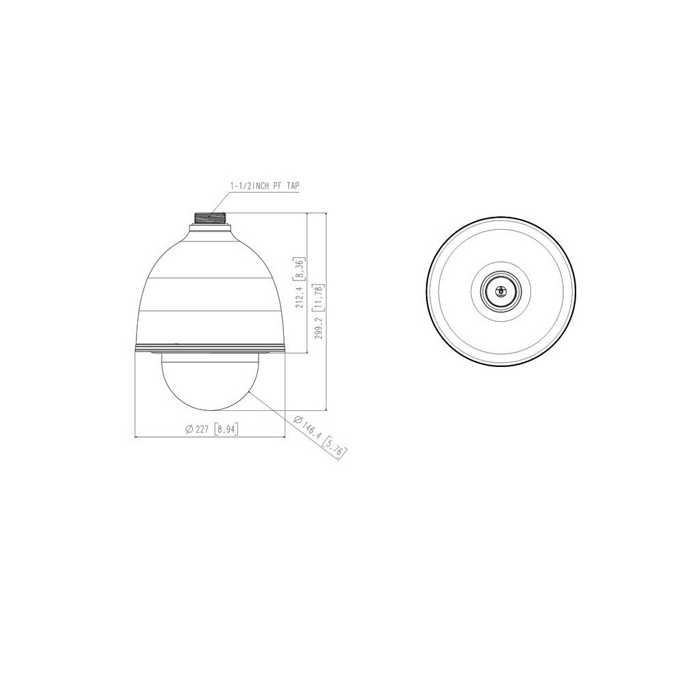 Dimensional Drawing QNP-6320HS Stainless PTZ Dome Camera