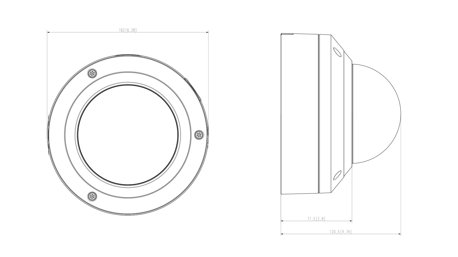 Dimensional Drawing XNV-608RSA 2MP Network Stainless Camera