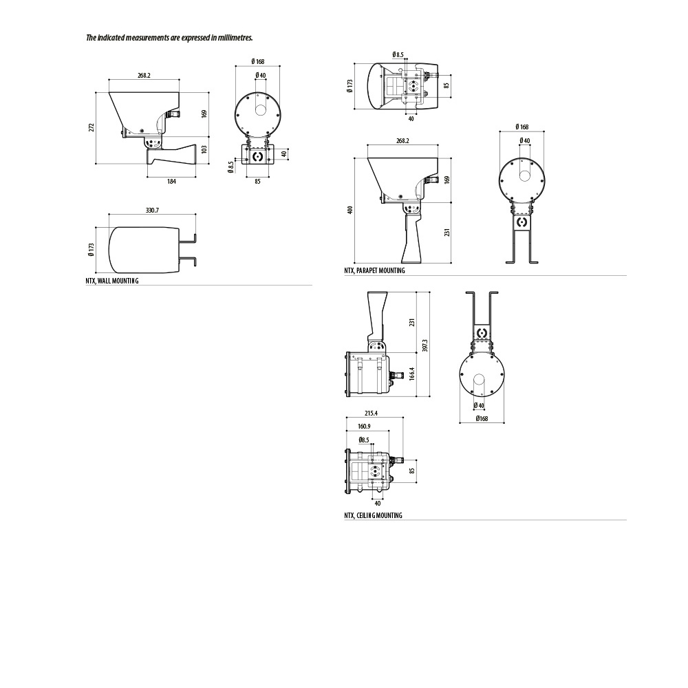 Dimensional Drawing NTX thermal Camera