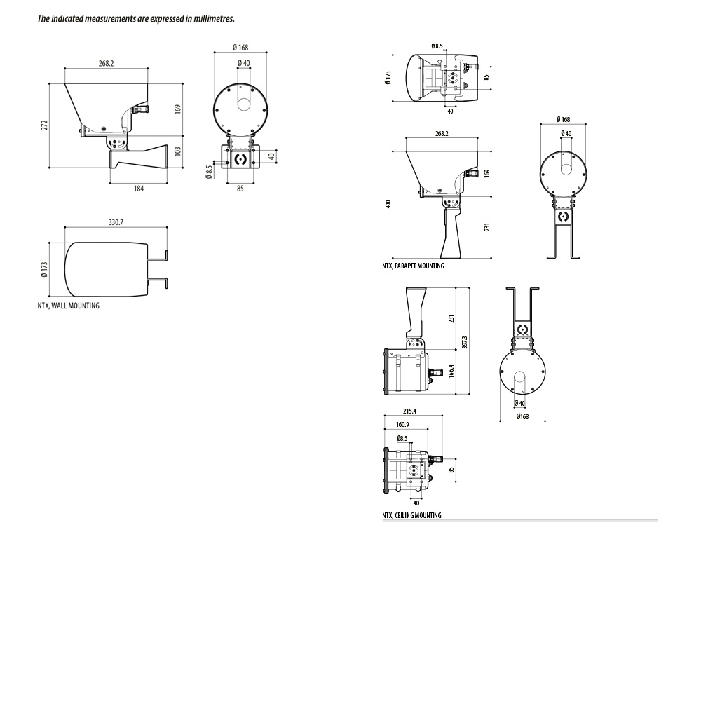 Dimensional Drawing NTX2QR00A NTX thermal camera