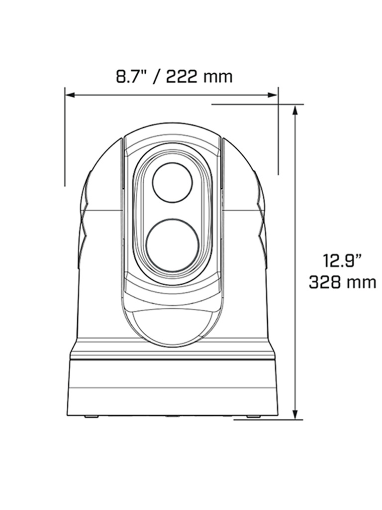 Dimensional Drawing M364C Stabilized 30Hz Color Thermal