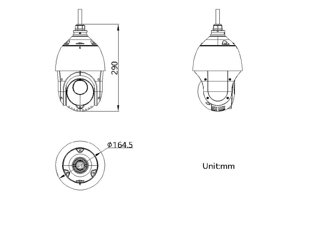 Dimensional Drawing DS-2DE4425IW-DE(T5) 4MP Network PTZ Camera 