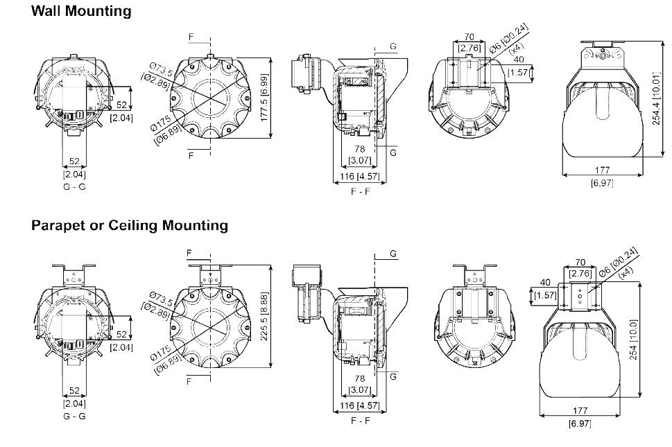 EXC2602_62_A4 Ex Proof Camera Dimensional Drawing