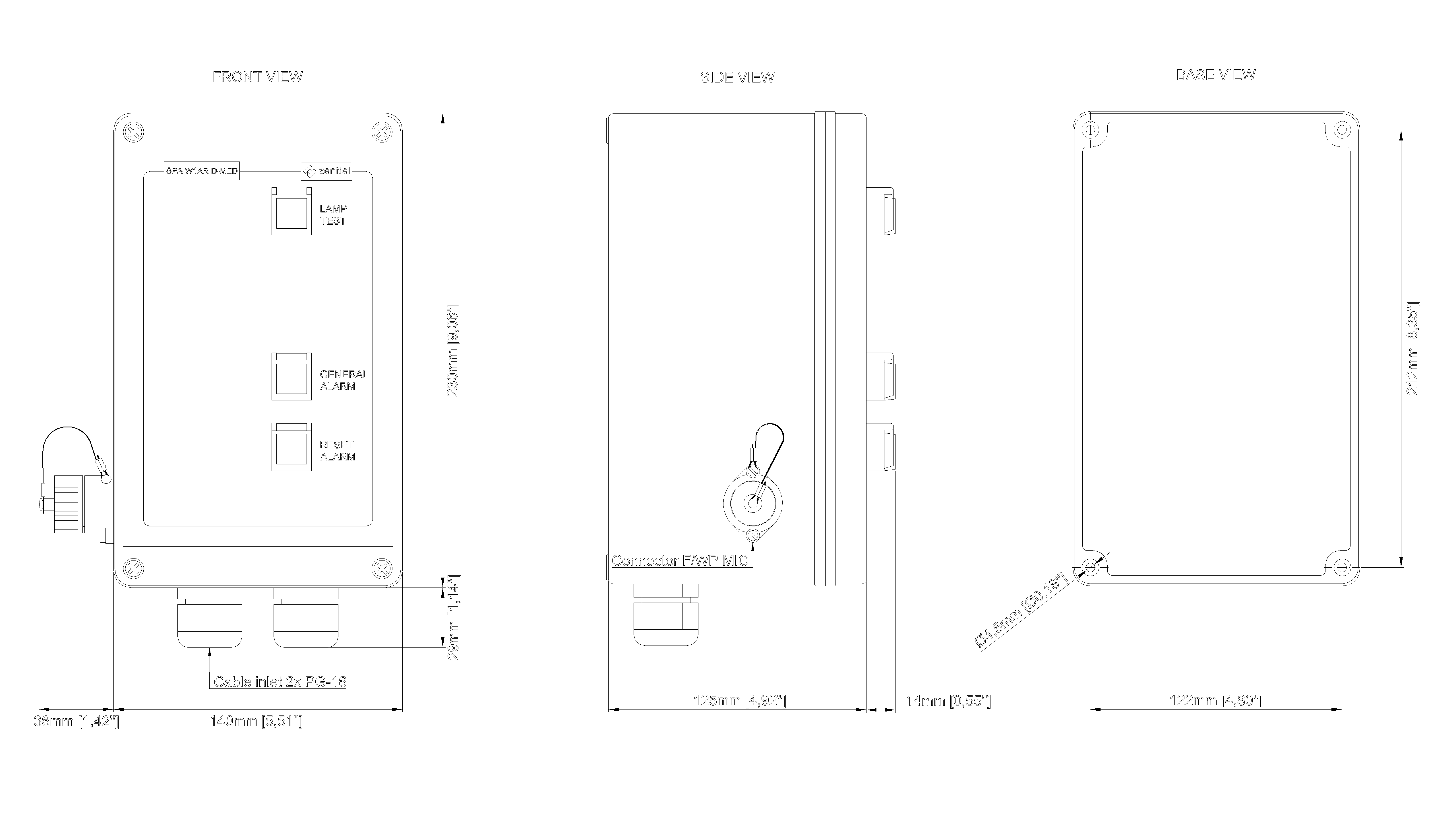 SPA-W1AR-V2-MED_Dimensional_Drawing
