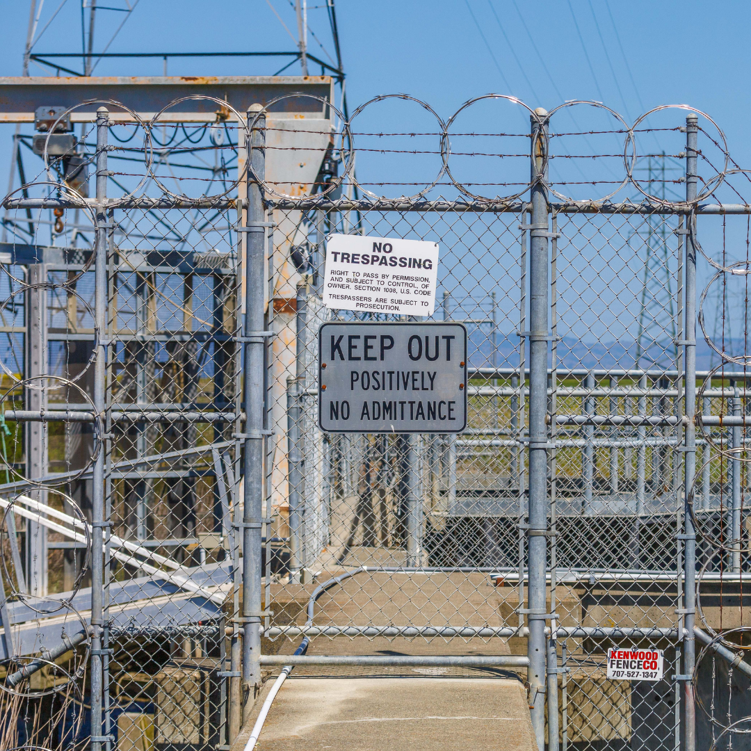 Wired fence in a prison