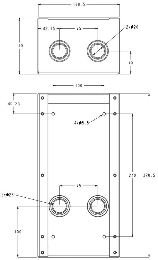 Zenitel ECP-c1 dimensions