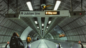 Photo of the entrance to Jubilee line in London