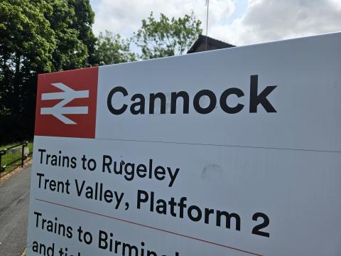 Cannock Station sign